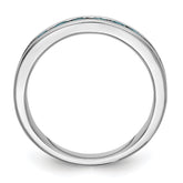 14k White Gold 3/4 carat Blue Diamond Complete Channel Band